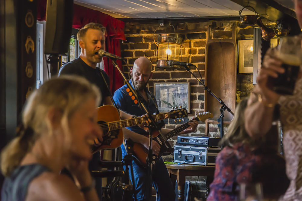 Live band playing in a Pub