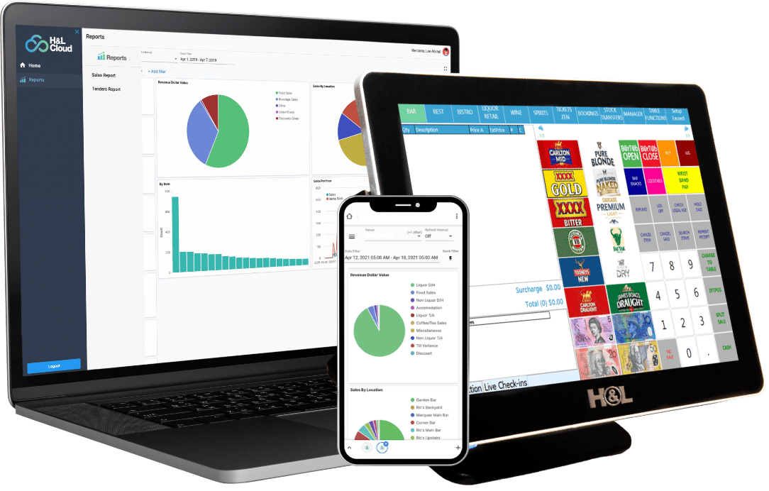 H&L running on Laptop, mobile phone and tablet